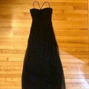 Bari Jay Black Beaded Formal Gown